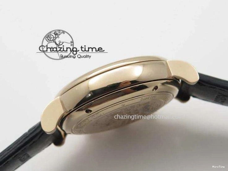 MIROTIME 0516 Portofino Chrono RG Black Dial on Black Leather Strap A HighPerformance 7389